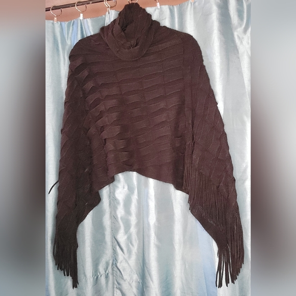Textured Turtleneck Poncho from Big Buddah - Picture 6 of 10